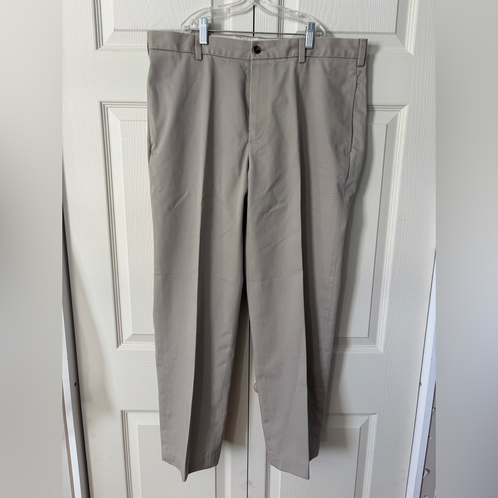 Brooks Brothers Men Beige Solid Advantage Chino Clark Pants sz 36